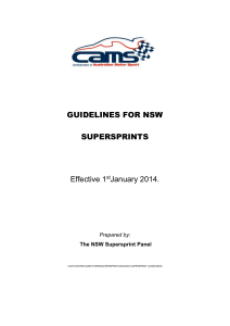 guidelines for nsw - CAMS NSW Supersprint Championship