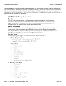 Writing a Functional Test - Functional Testing and Design Guides