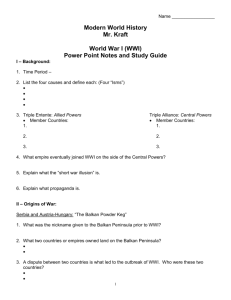 (WWI) - Power Point Notes