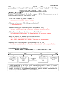 WWI Textbook Outline - Mrs. Gilbert's Site