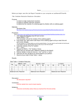 Determination of Iron in Dietary Supplement through Redox Titrations