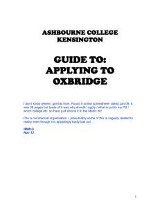 Ashbourne Applying To Oxbridge Medic