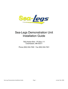 Installation Guide for Demonstration Units - Sea-Legs