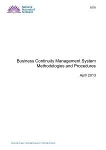 Business Continuity Management System Methodologies and