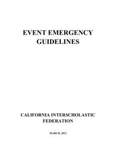 EVENT EMERGENCY GUIDELINES CALIFORNIA