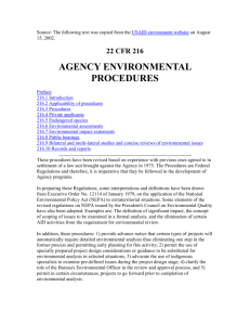 AGENCY ENVIRONMENTAL PROCEDURES FROM ADR