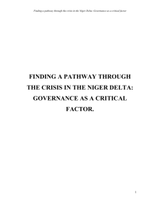 Finding a Pathway Through The Crisis In The Niger Delta