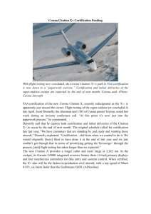 Cessna Citation X+ Certification Pending