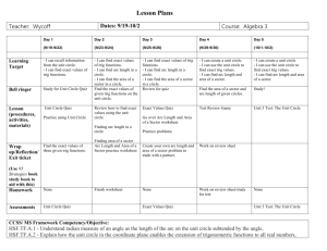 Lesson Plans Teacher: Wycoff Dates: 9/19