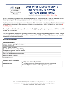 IACRA Entry Form - Asian Forum for Corporate Social Responsibility