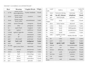 Greek and Latin Root Words*