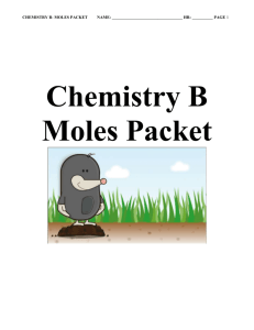 chemistry worksheet # 2: the mole as a unit of mass
