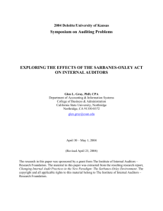 Exploring the Effects of The Sarbanes