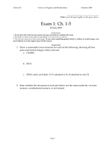 Chem 212 Survey of Organic and Biochemistry Summer 2005 Print