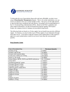 Drug Quantity Limits List ()