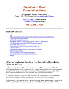 Freedom to Read Foundation News