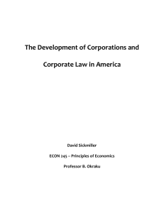 The Development of Corporations and Corporate