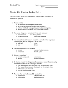 Standard 3: Chemical Bonding Part 1
