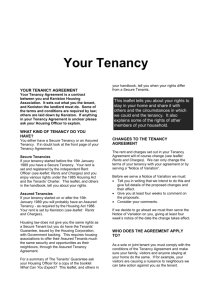 Your Tenancy - Keniston Housing Association