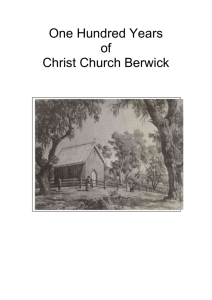 One Hundred Years - Berwick Anglican Church