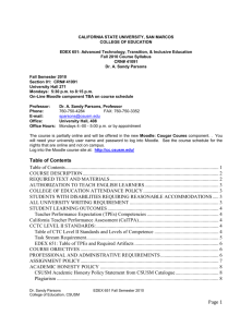 cctc level ii standards - California State University San Marcos