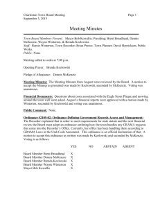 Charleston Town Board Meeting Page 1 September 3, 2015