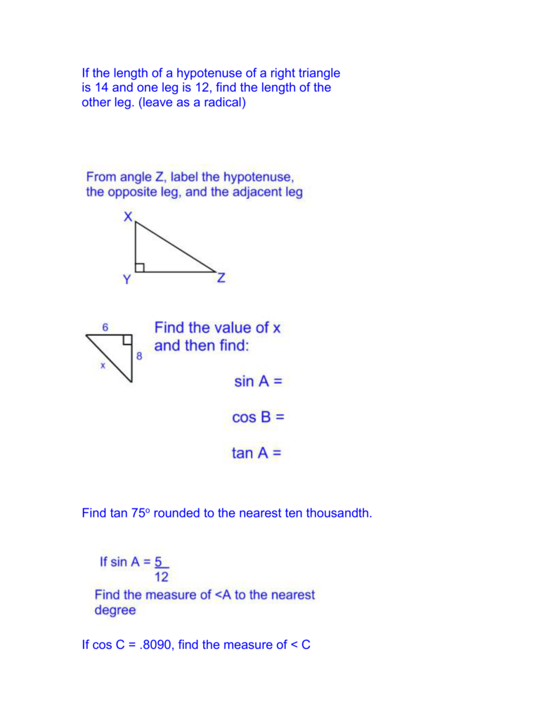 If The Length Of A Hypotenuse Of A Right Triangle