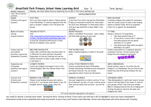 Term 3 Homework Grid Year 5 - Greatfield Park Primary School