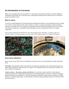 corrosion defined for training doc - ae