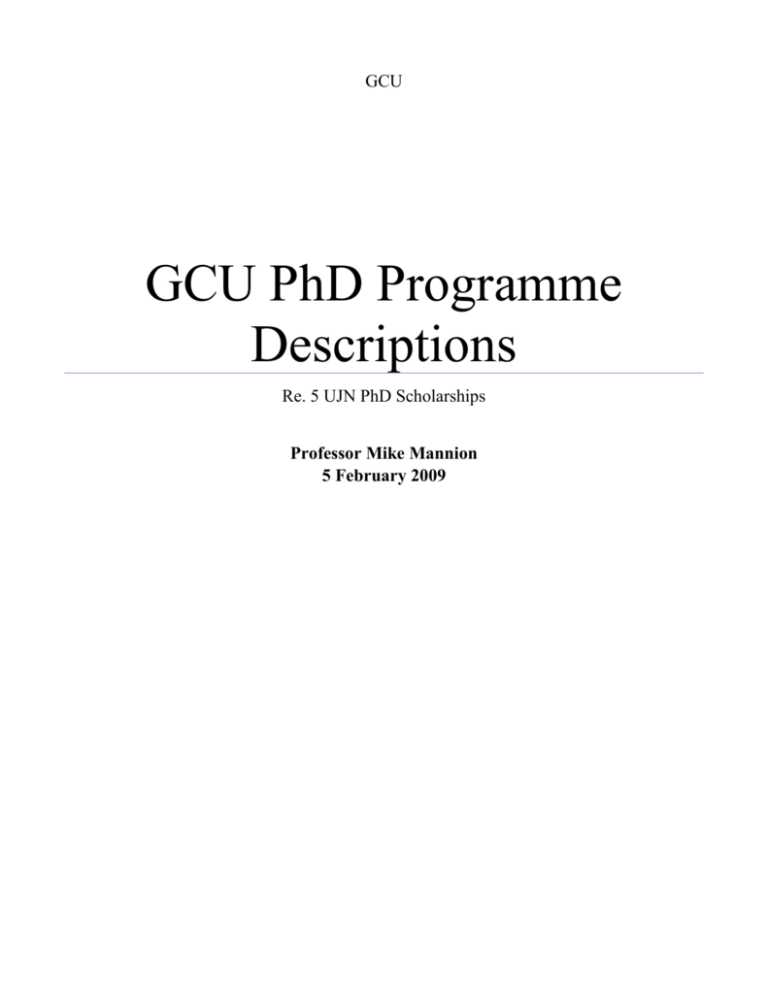 gcu dissertation results