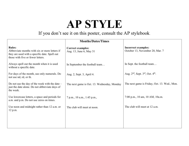 How To Write States In Ap Style