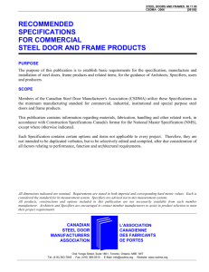 Steel Door & Frame Product Specifications