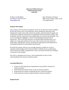 American Political Process - Department of Political Science