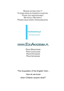 “The Acquisition of the English Verb –
