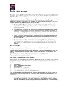 Cricket Club Sponsorship