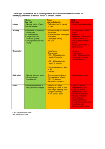Traffic light system from NICE clinical guideline 47 on feverish