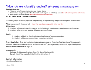 How Do We Classify Angles? ETP (Spang 2008)