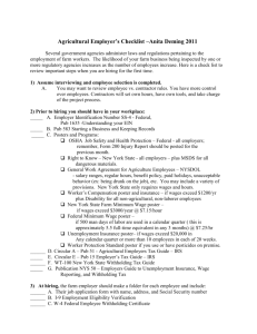 Agricultural Employer's Checklist