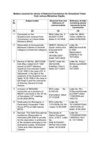 annexure 1 - National Commission for Scheduled Tribes