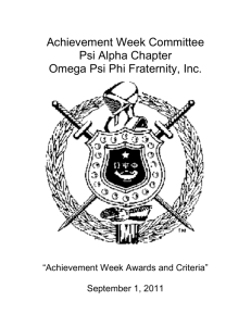 Psi Alpha Chapter Achievment Awards and