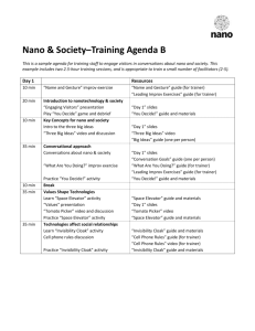 Nano & Society - Training Agenda B