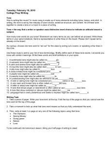 Tone Words- Grouped by Similarity