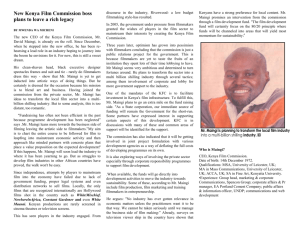 The new CEO of the Kenya Film Com¬mission, Mr