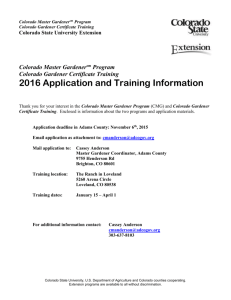 Colorado Gardener Certificate Training