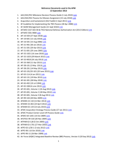 Reference Documents used in the APM 13 September 2013 AAC