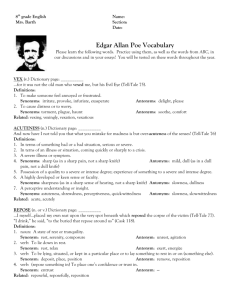 EAPoe Vocabulary 10-11 - 8th-grade