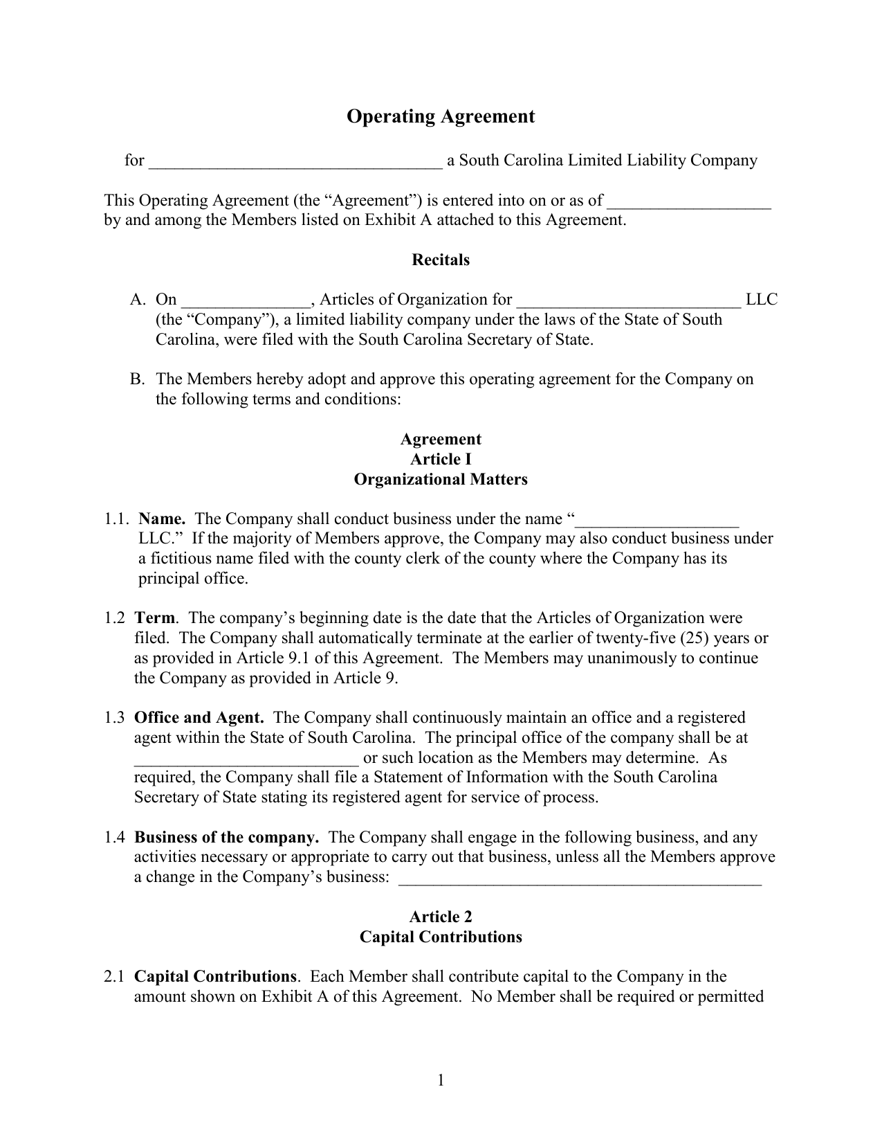Operating Agreement Tools For Business Success