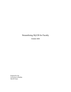 Streamlining MyUB for Faculty 10.05
