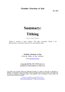 Summary: Tithing (No. 161z)