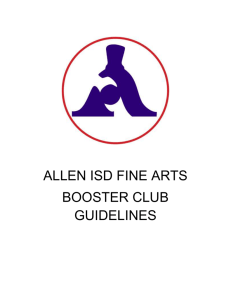 ALLEN ISD FINE ARTS BOOSTER CLUB GUIDELINES Table of